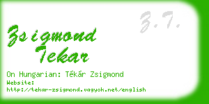 zsigmond tekar business card